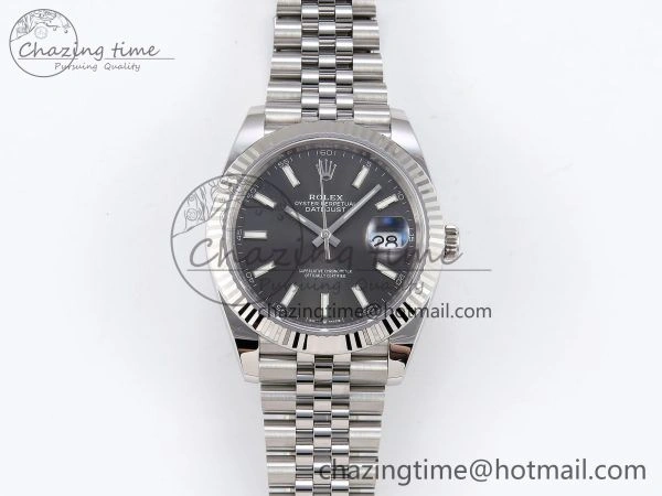 DateJust 41 126334 C+F 1:1 Best Edition 904L Steel Gray Dial on SS Jubilee Bracelet VR3235