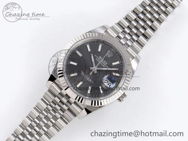 DateJust 41 126334 C+F 1:1 Best Edition 904L Steel Gray Dial on SS Jubilee Bracelet VR3235