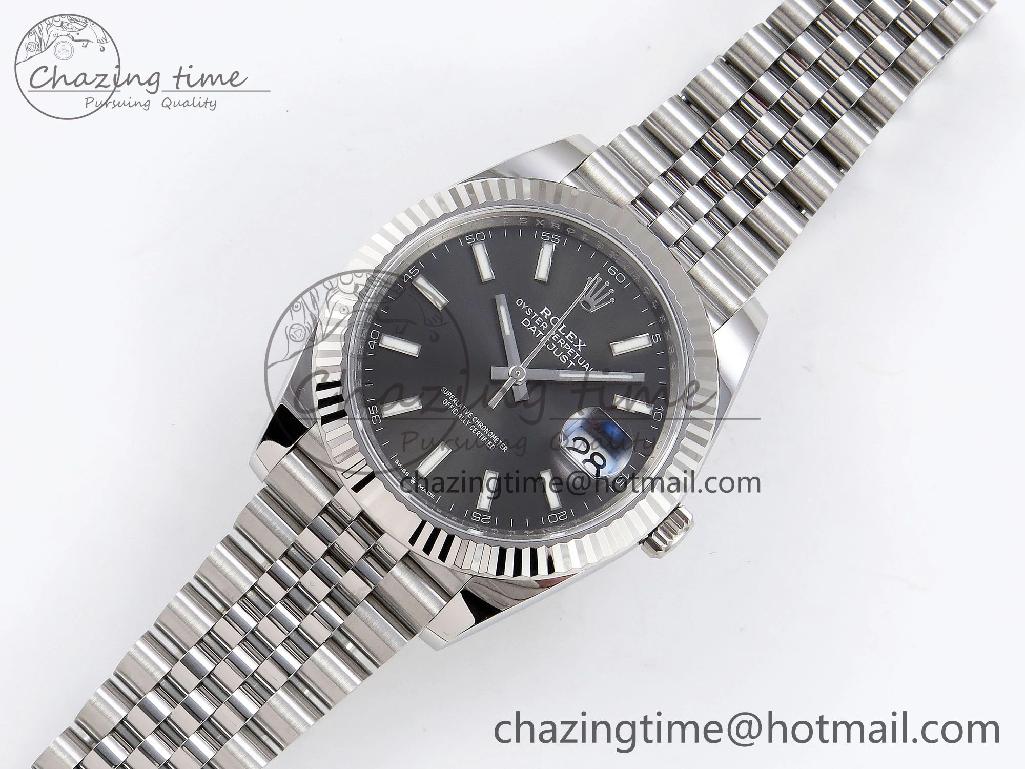 DateJust 41 126334 C+F 1:1 Best Edition 904L Steel Gray Dial on SS Jubilee Bracelet VR3235