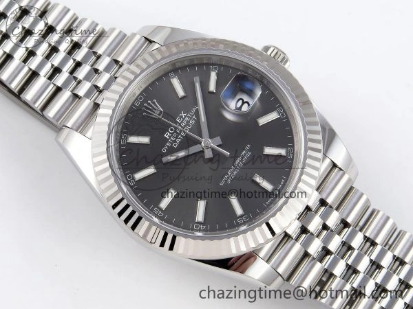 DateJust 41 126334 C+F 1:1 Best Edition 904L Steel Gray Dial on SS Jubilee Bracelet VR3235