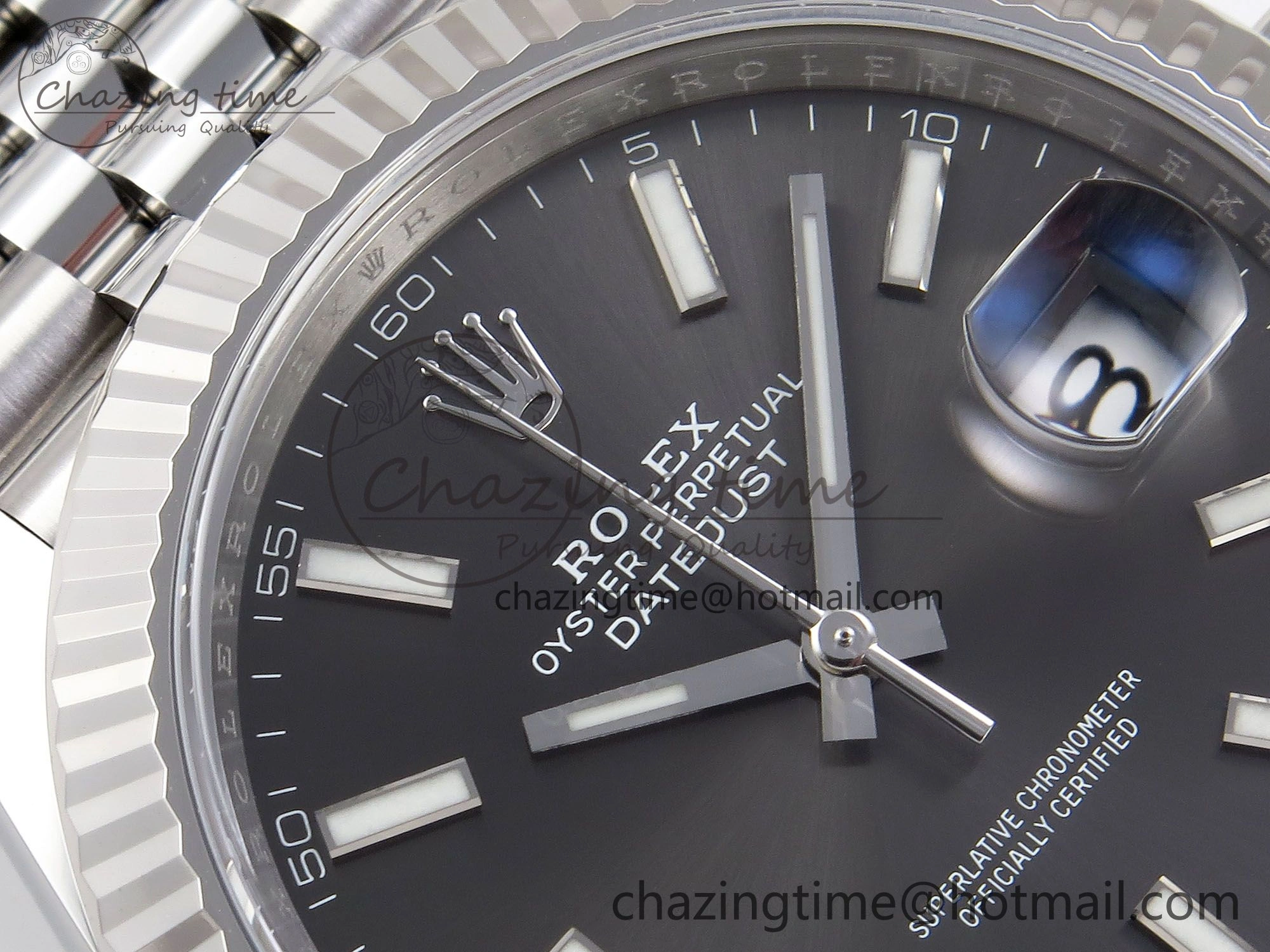 DateJust 41 126334 C+F 1:1 Best Edition 904L Steel Gray Dial on SS Jubilee Bracelet VR3235