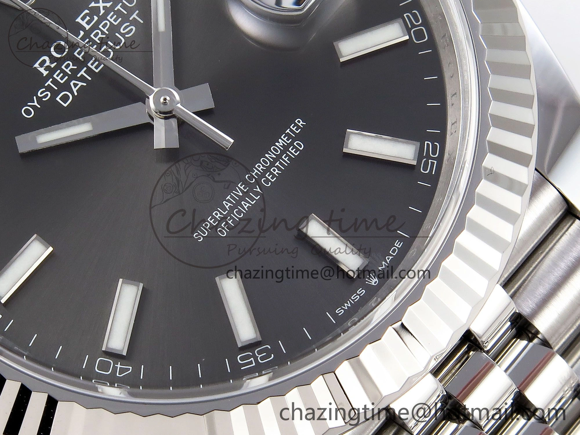 DateJust 41 126334 C+F 1:1 Best Edition 904L Steel Gray Dial on SS Jubilee Bracelet VR3235