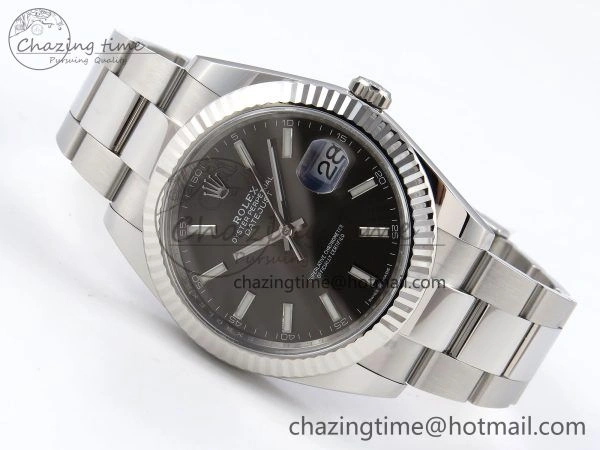 DateJust 41 126334 C+F 1:1 Best Edition 904L Steel Gray Dial on SS Oyster Bracelet VR3235