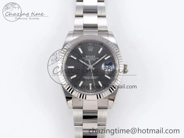 DateJust 41 126334 C+F 1:1 Best Edition 904L Steel Gray Dial on SS Oyster Bracelet VR3235