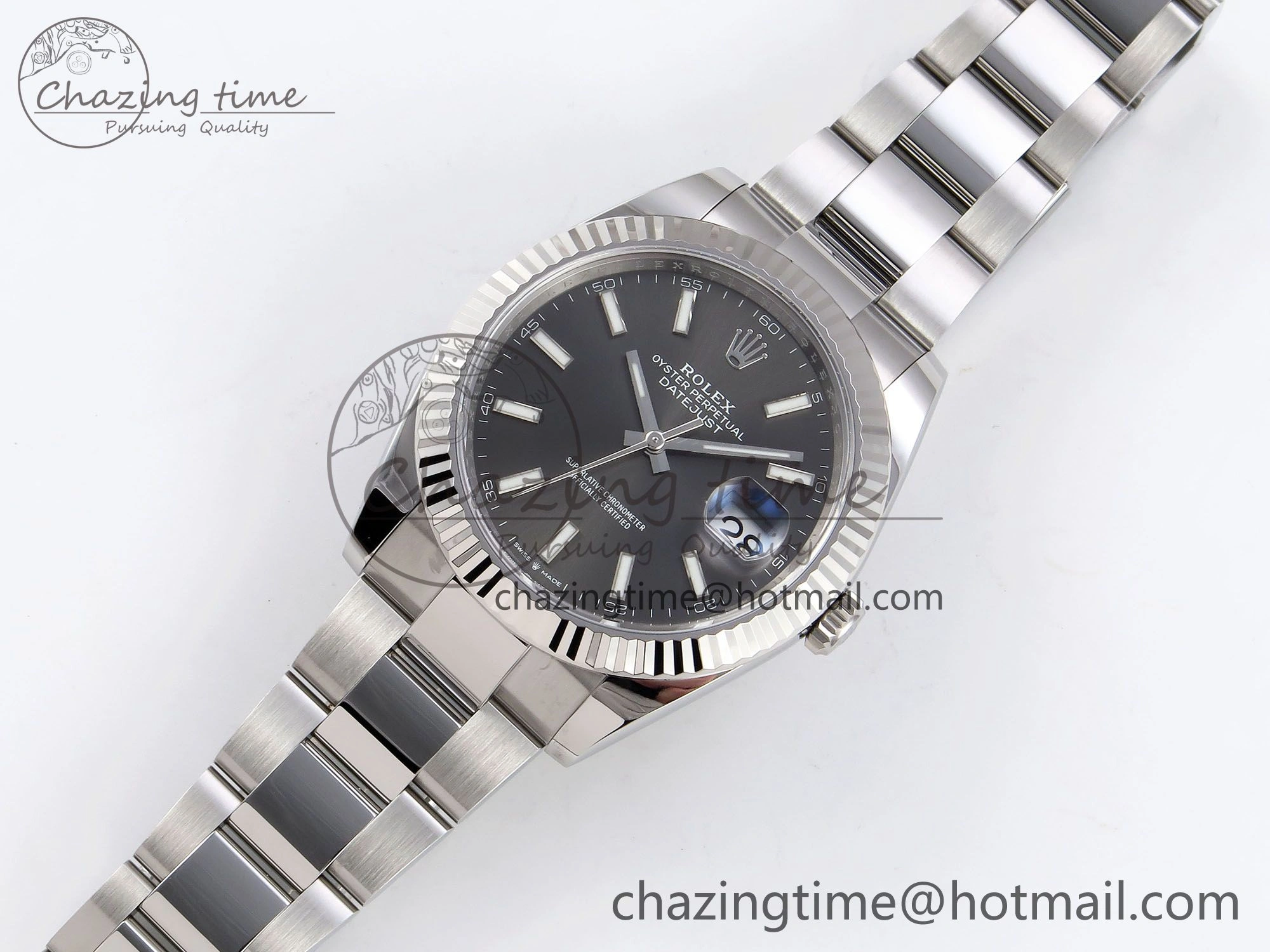 DateJust 41 126334 C+F 1:1 Best Edition 904L Steel Gray Dial on SS Oyster Bracelet VR3235