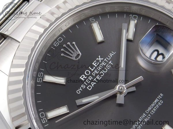 DateJust 41 126334 C+F 1:1 Best Edition 904L Steel Gray Dial on SS Oyster Bracelet VR3235
