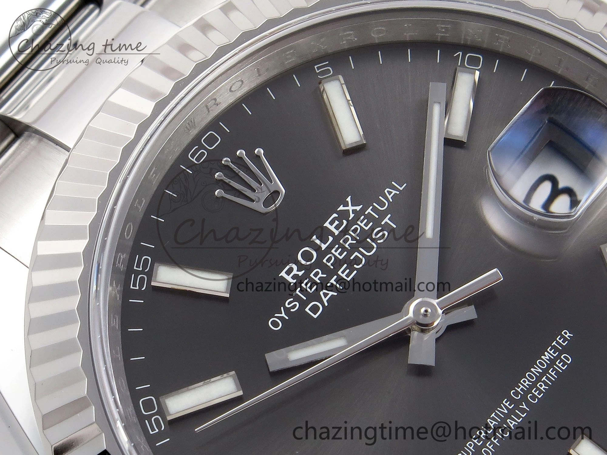 DateJust 41 126334 C+F 1:1 Best Edition 904L Steel Gray Dial on SS Oyster Bracelet VR3235