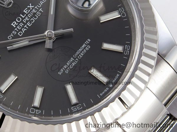 DateJust 41 126334 C+F 1:1 Best Edition 904L Steel Gray Dial on SS Oyster Bracelet VR3235