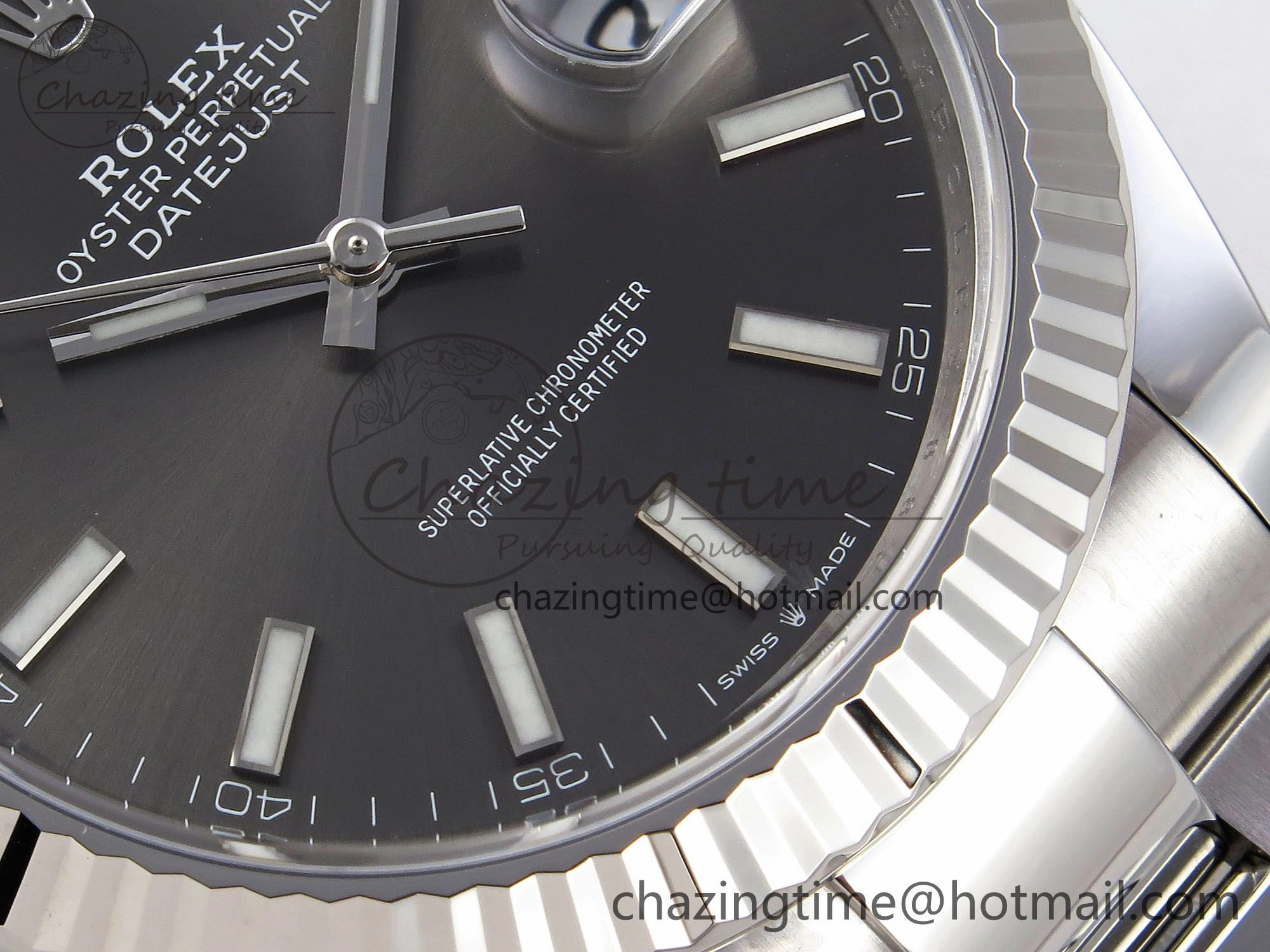 DateJust 41 126334 C+F 1:1 Best Edition 904L Steel Gray Dial on SS Oyster Bracelet VR3235