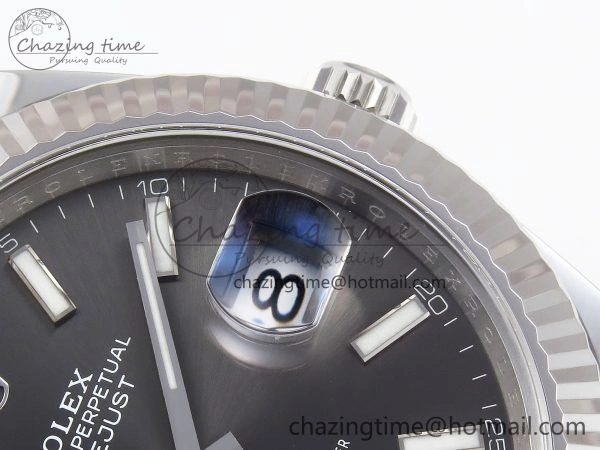 DateJust 41 126334 C+F 1:1 Best Edition 904L Steel Gray Dial on SS Oyster Bracelet VR3235