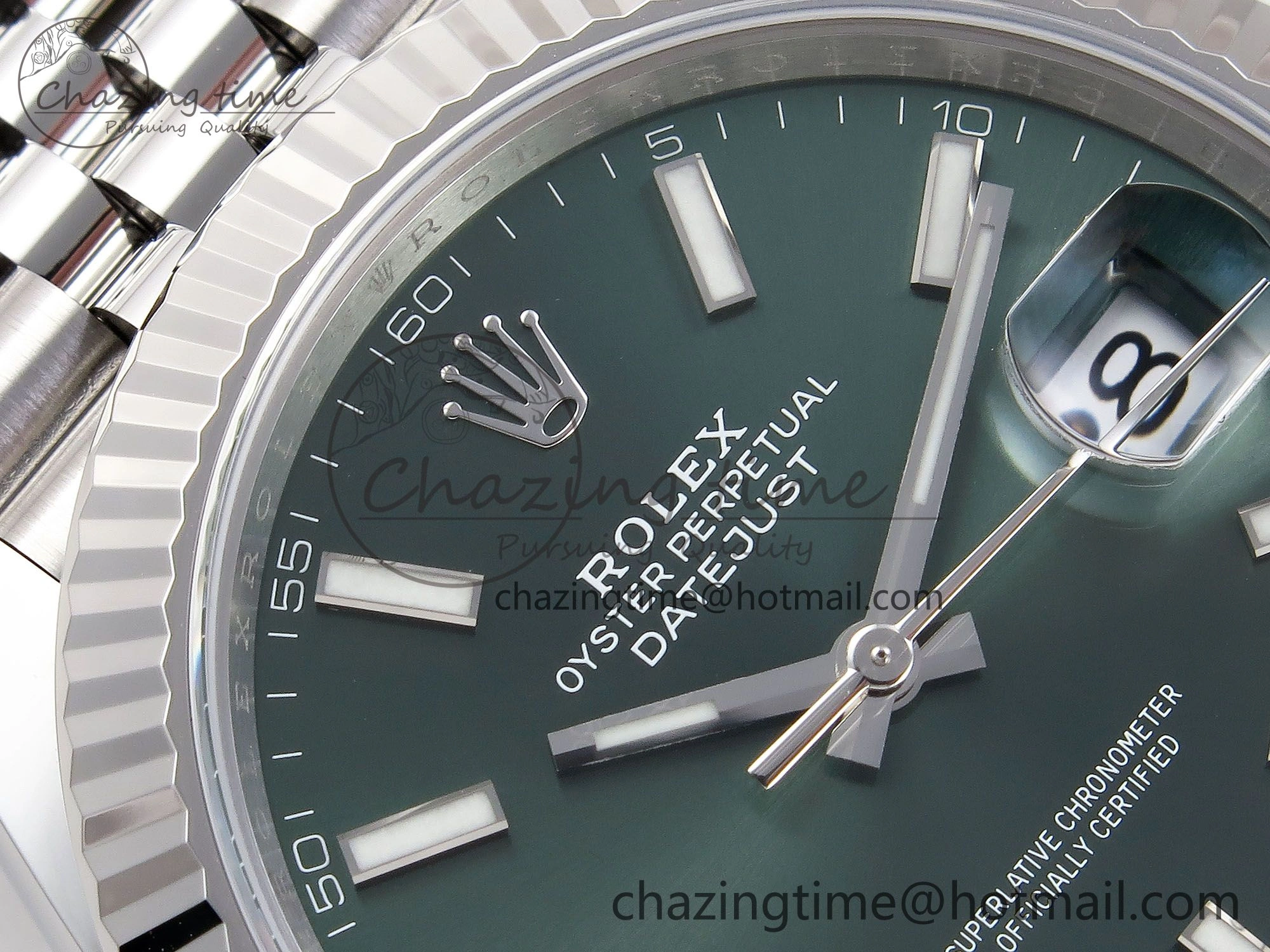 DateJust 41 126334 C+F 1:1 Best Edition 904L Steel Green Dial on SS Jubilee Bracelet VR3235
