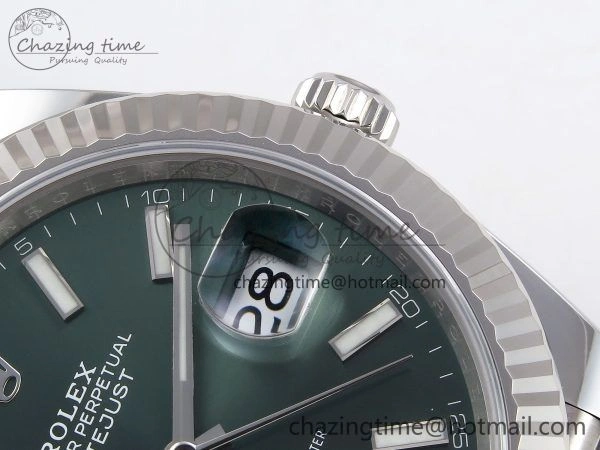 DateJust 41 126334 C+F 1:1 Best Edition 904L Steel Green Dial on SS Jubilee Bracelet VR3235