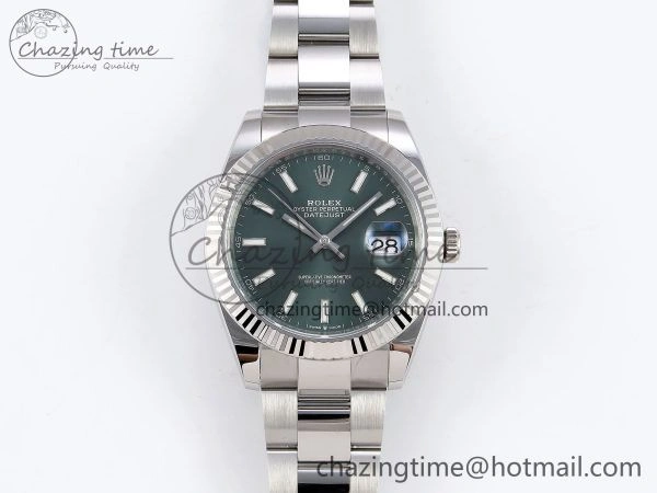 DateJust 41 126334 C+F 1:1 Best Edition 904L Steel Green Dial on SS Oyster Bracelet VR3235