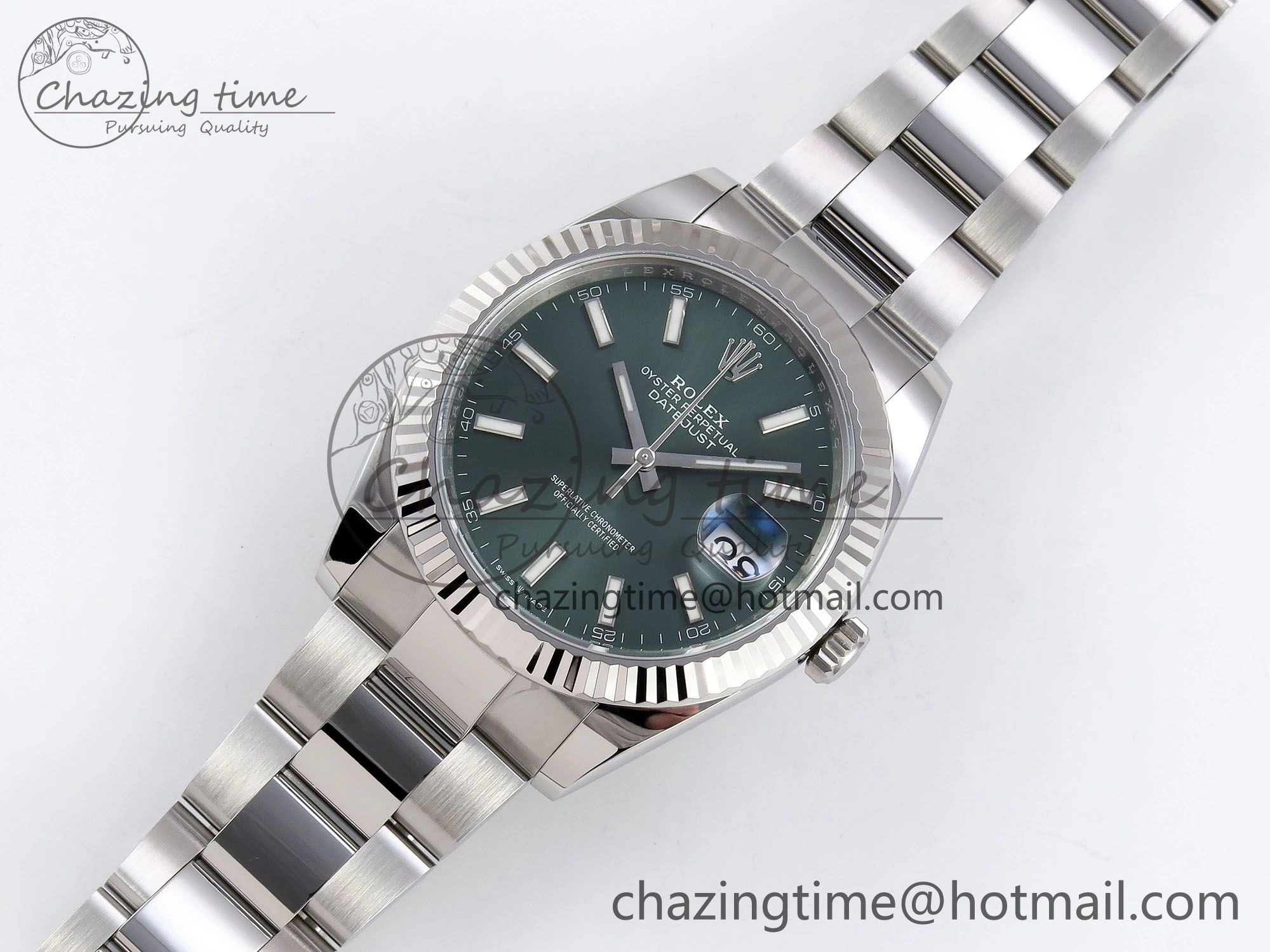 DateJust 41 126334 C+F 1:1 Best Edition 904L Steel Green Dial on SS Oyster Bracelet VR3235