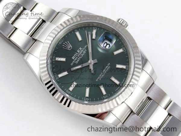 DateJust 41 126334 C+F 1:1 Best Edition 904L Steel Green Dial on SS Oyster Bracelet VR3235