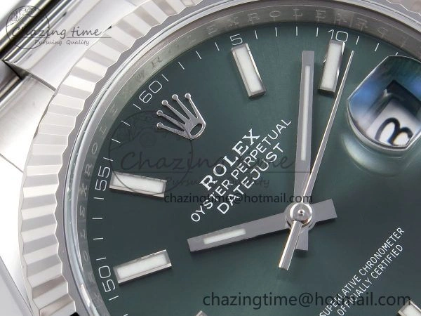 DateJust 41 126334 C+F 1:1 Best Edition 904L Steel Green Dial on SS Oyster Bracelet VR3235