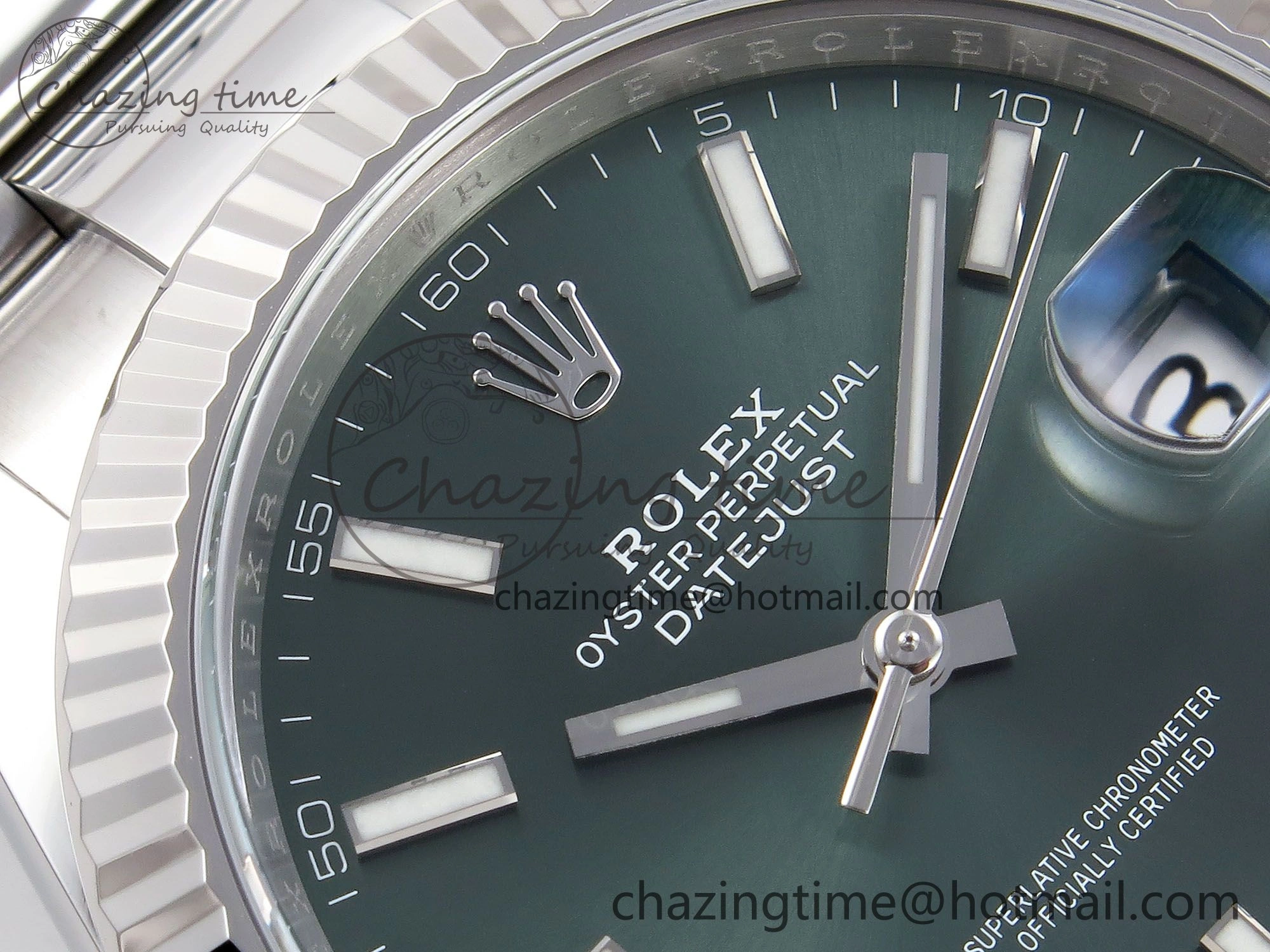 DateJust 41 126334 C+F 1:1 Best Edition 904L Steel Green Dial on SS Oyster Bracelet VR3235