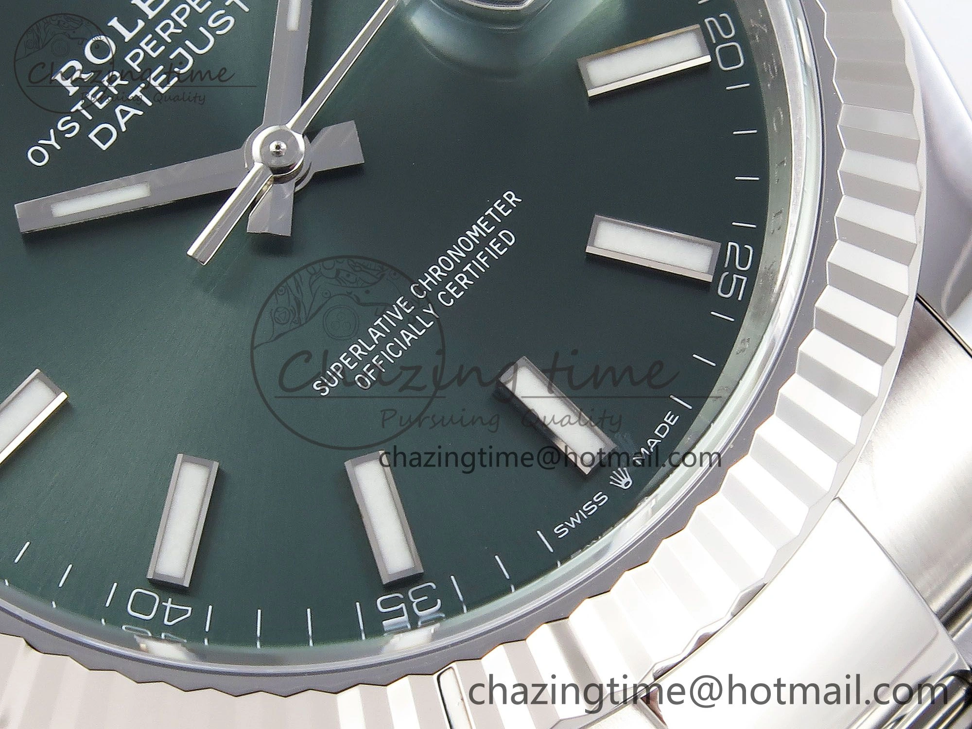 DateJust 41 126334 C+F 1:1 Best Edition 904L Steel Green Dial on SS Oyster Bracelet VR3235