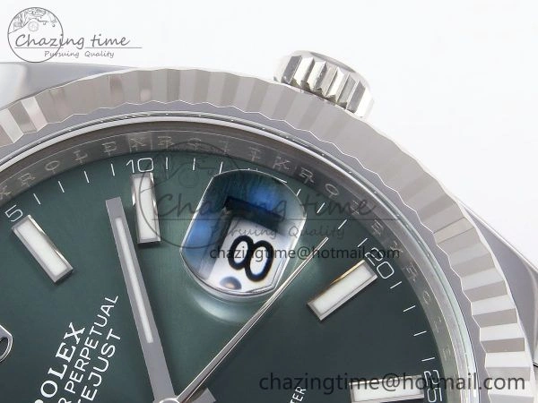 DateJust 41 126334 C+F 1:1 Best Edition 904L Steel Green Dial on SS Oyster Bracelet VR3235