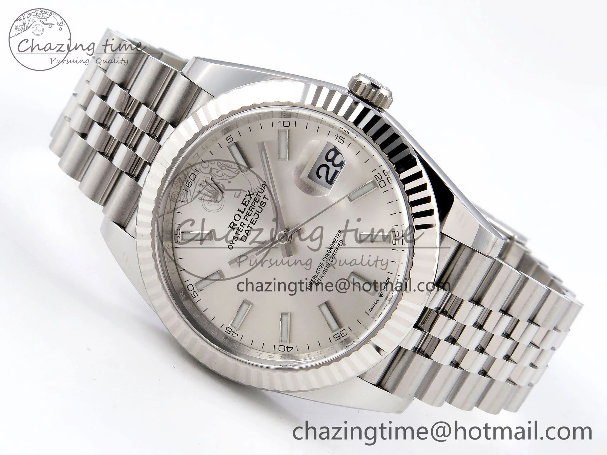 DateJust 41 126334 C+F 1:1 Best Edition 904L Steel Silver Dial on SS Jubilee Bracelet VR3235