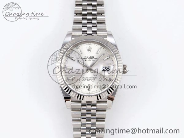 DateJust 41 126334 C+F 1:1 Best Edition 904L Steel Silver Dial on SS Jubilee Bracelet VR3235