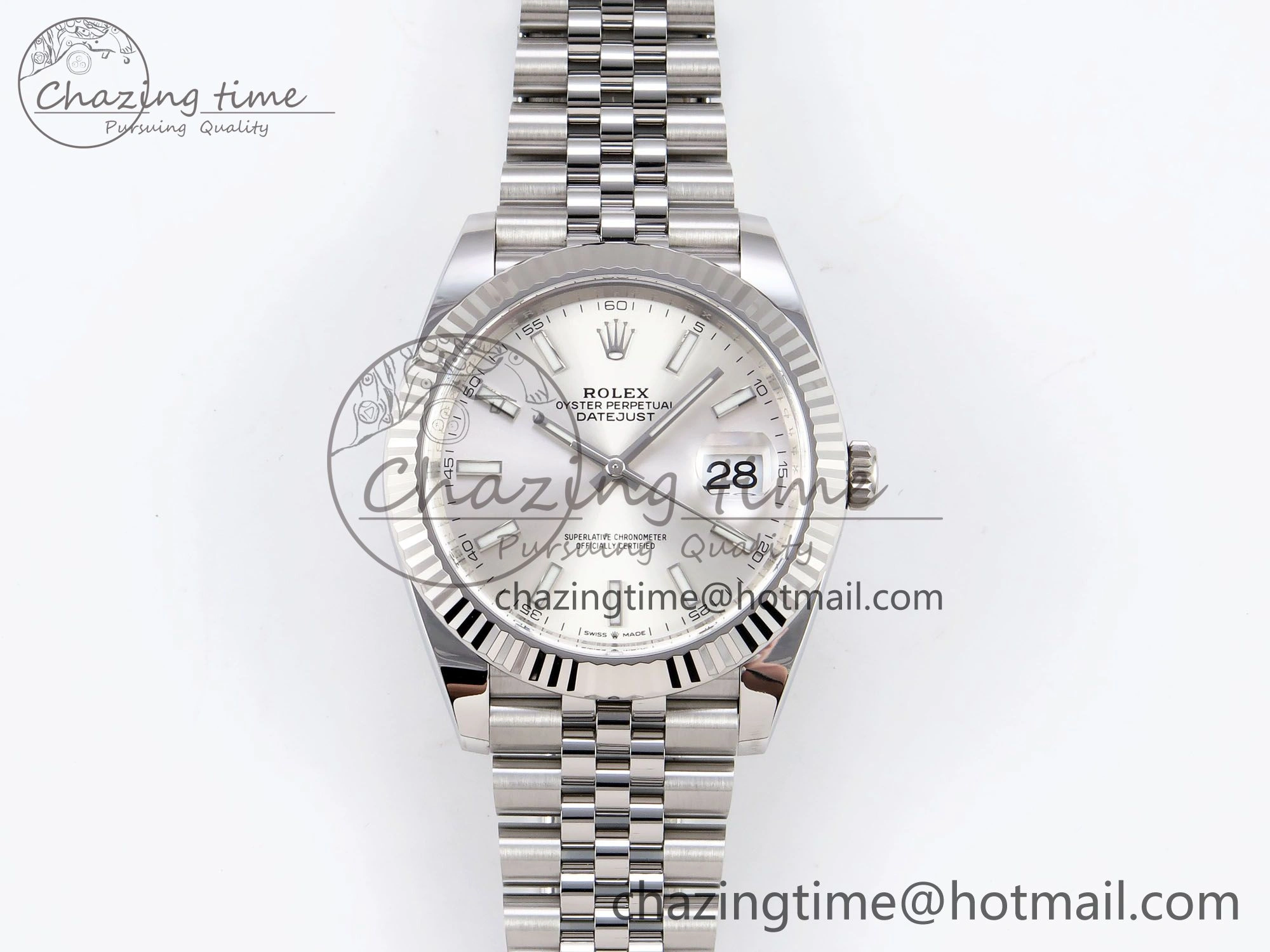 DateJust 41 126334 C+F 1:1 Best Edition 904L Steel Silver Dial on SS Jubilee Bracelet VR3235