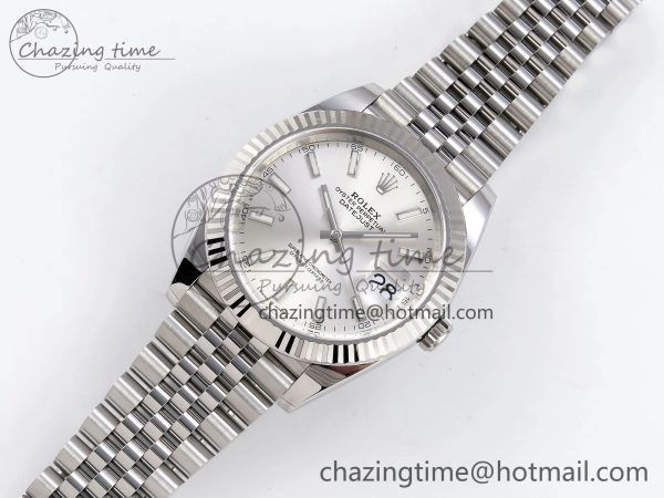 DateJust 41 126334 C+F 1:1 Best Edition 904L Steel Silver Dial on SS Jubilee Bracelet VR3235