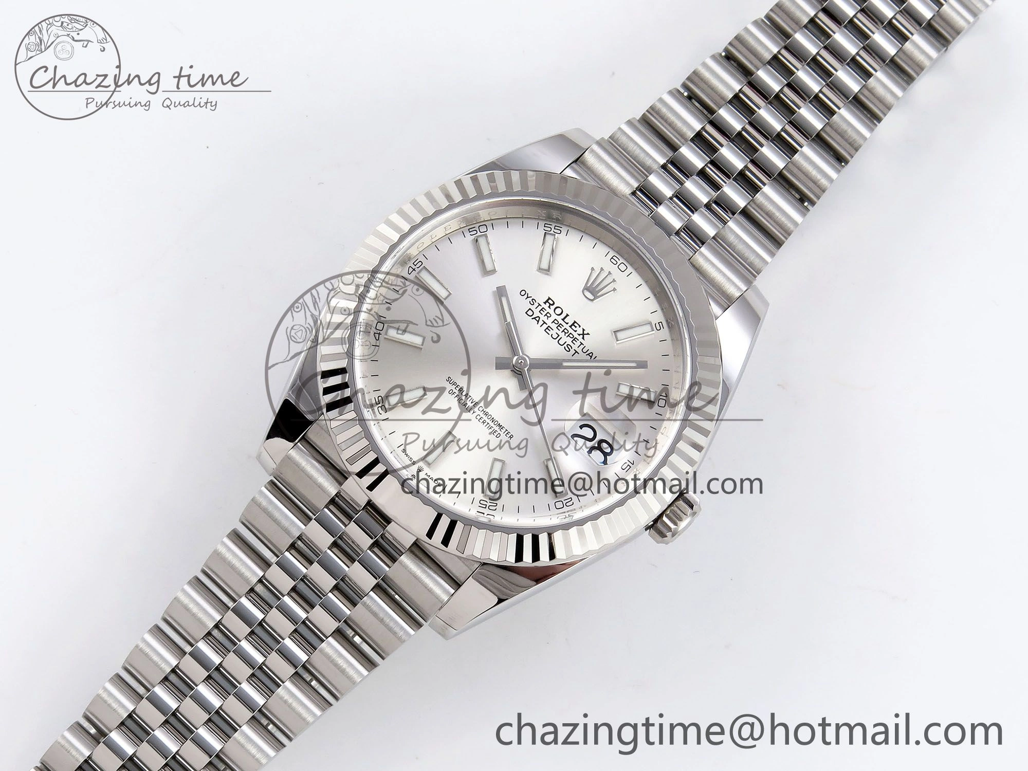 DateJust 41 126334 C+F 1:1 Best Edition 904L Steel Silver Dial on SS Jubilee Bracelet VR3235
