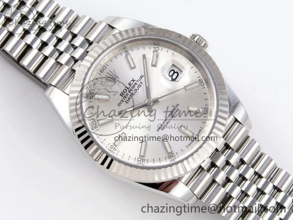 DateJust 41 126334 C+F 1:1 Best Edition 904L Steel Silver Dial on SS Jubilee Bracelet VR3235