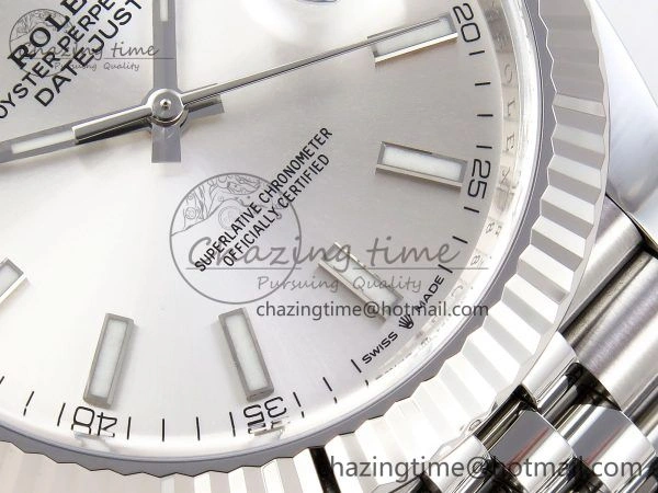 DateJust 41 126334 C+F 1:1 Best Edition 904L Steel Silver Dial on SS Jubilee Bracelet VR3235