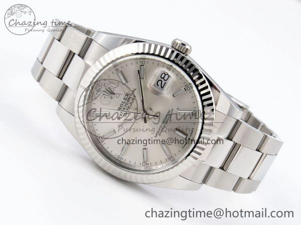 DateJust 41 126334 C+F 1:1 Best Edition 904L Steel Silver Dial on SS Oyster Bracelet VR3235