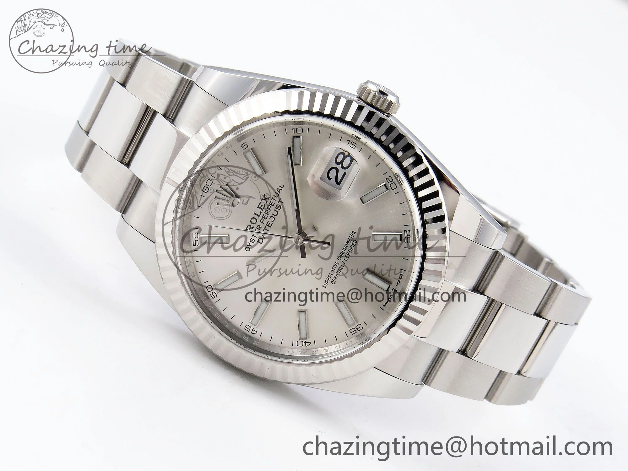 DateJust 41 126334 C+F 1:1 Best Edition 904L Steel Silver Dial on SS Oyster Bracelet VR3235