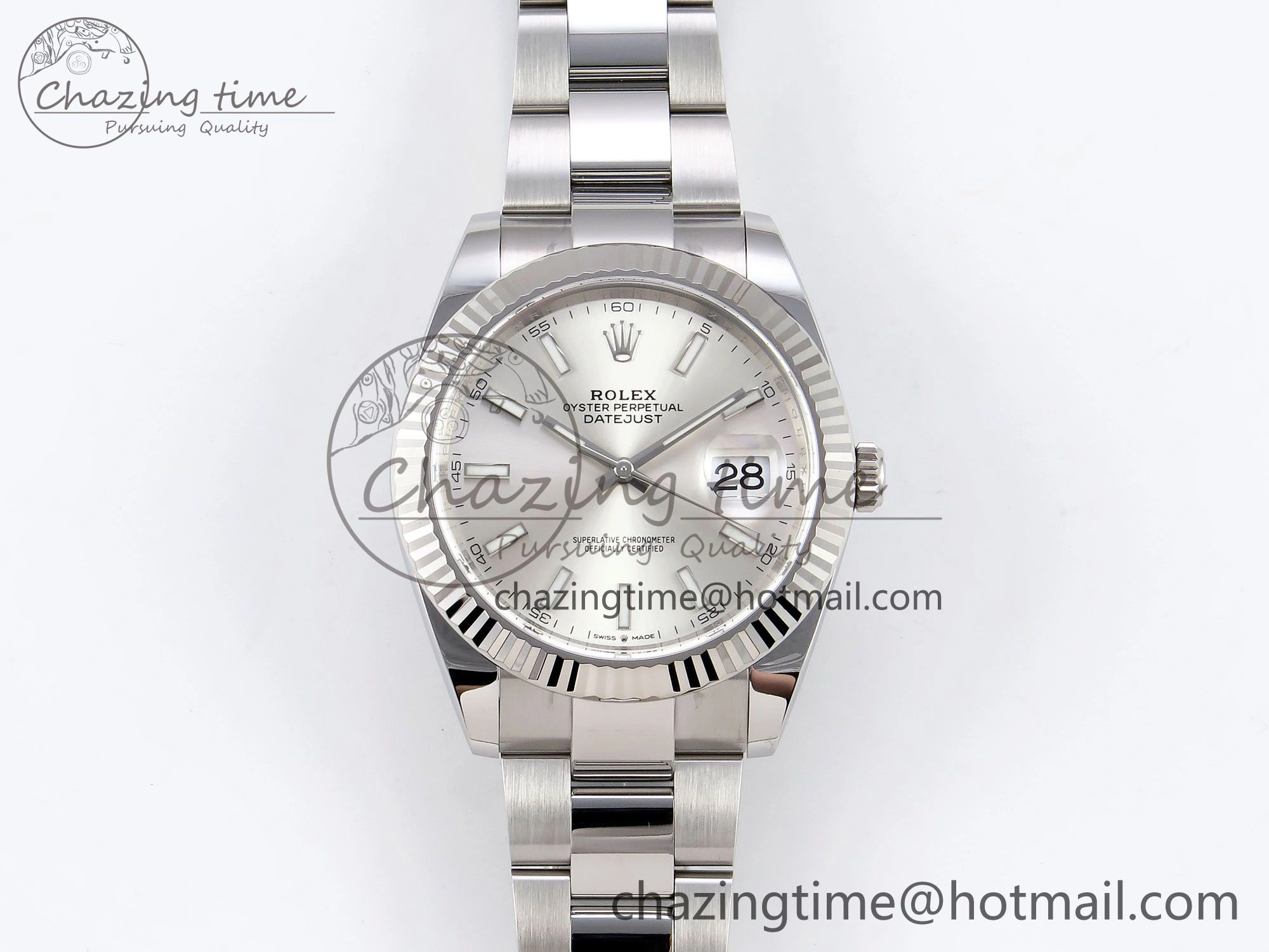 DateJust 41 126334 C+F 1:1 Best Edition 904L Steel Silver Dial on SS Oyster Bracelet VR3235