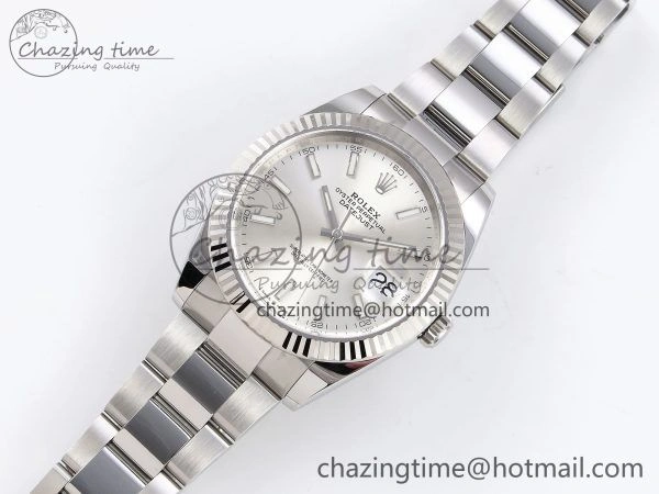 DateJust 41 126334 C+F 1:1 Best Edition 904L Steel Silver Dial on SS Oyster Bracelet VR3235