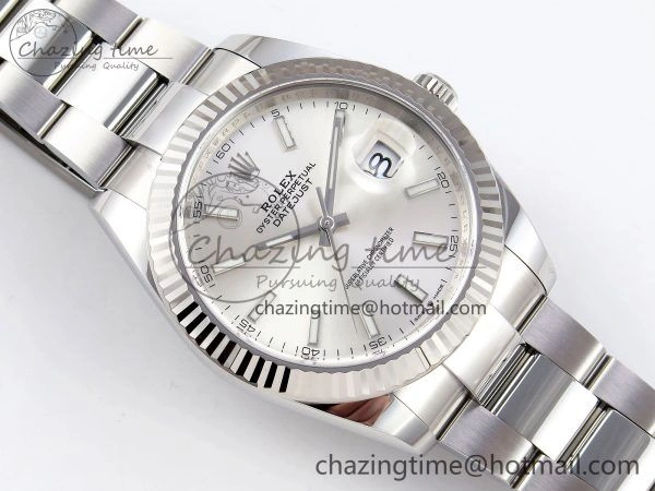 DateJust 41 126334 C+F 1:1 Best Edition 904L Steel Silver Dial on SS Oyster Bracelet VR3235