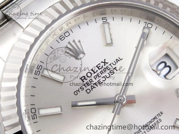 DateJust 41 126334 C+F 1:1 Best Edition 904L Steel Silver Dial on SS Oyster Bracelet VR3235