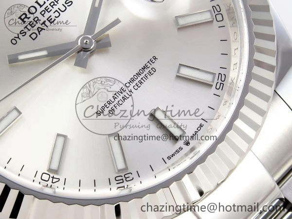 DateJust 41 126334 C+F 1:1 Best Edition 904L Steel Silver Dial on SS Oyster Bracelet VR3235