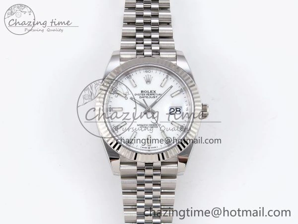 DateJust 41 126334 C+F 1:1 Best Edition 904L Steel White Dial on SS Jubilee Bracelet VR3235