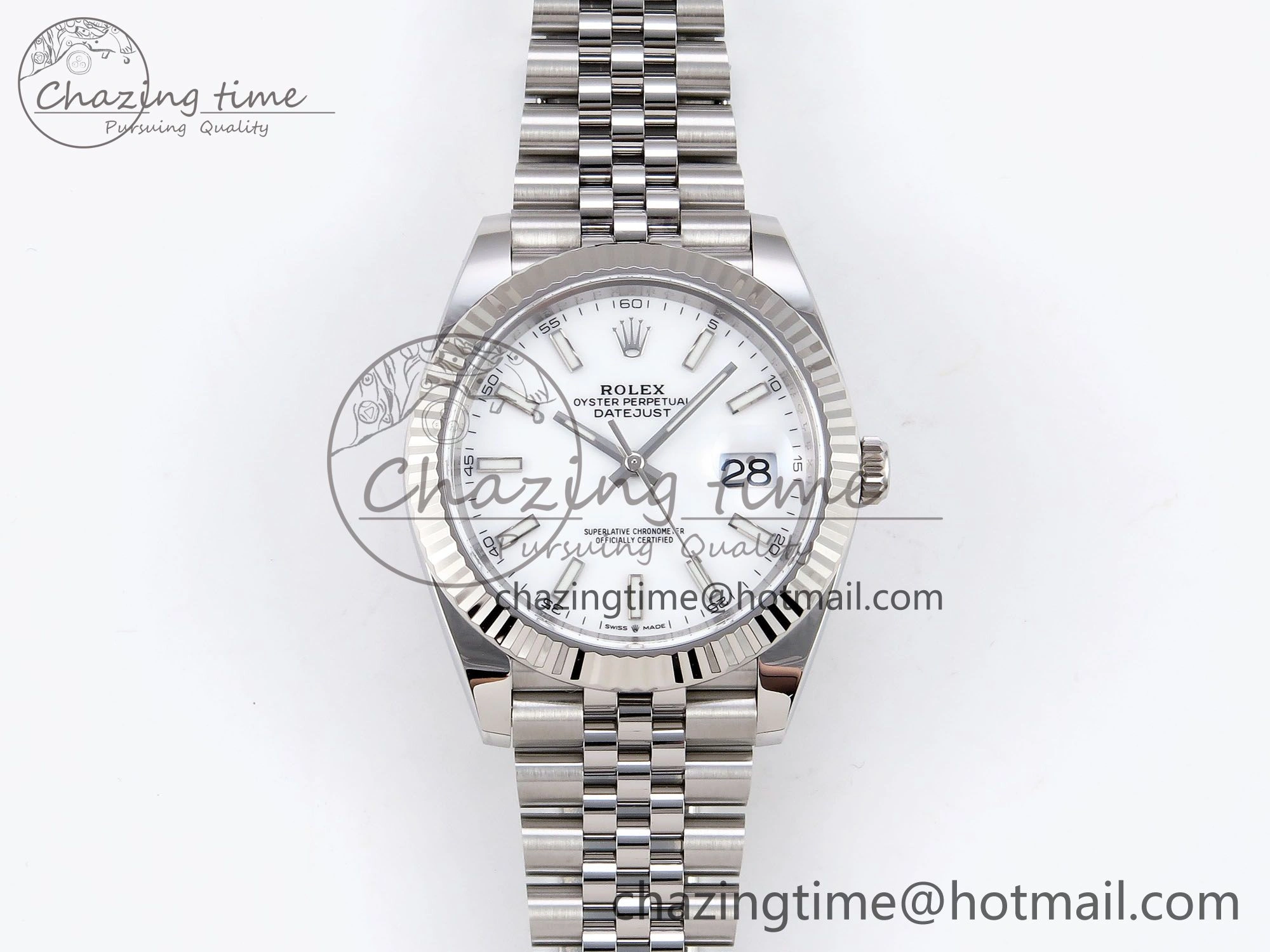 DateJust 41 126334 C+F 1:1 Best Edition 904L Steel White Dial on SS Jubilee Bracelet VR3235