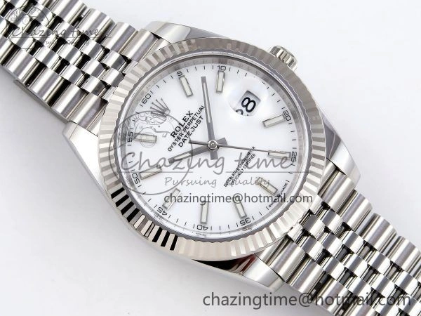 DateJust 41 126334 C+F 1:1 Best Edition 904L Steel White Dial on SS Jubilee Bracelet VR3235