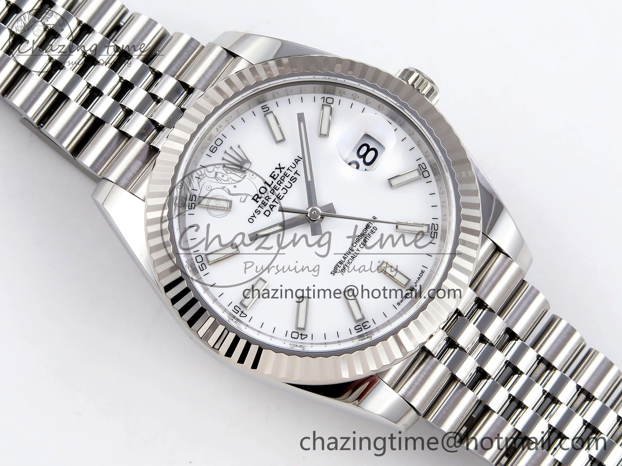 DateJust 41 126334 C+F 1:1 Best Edition 904L Steel White Dial on SS Jubilee Bracelet VR3235