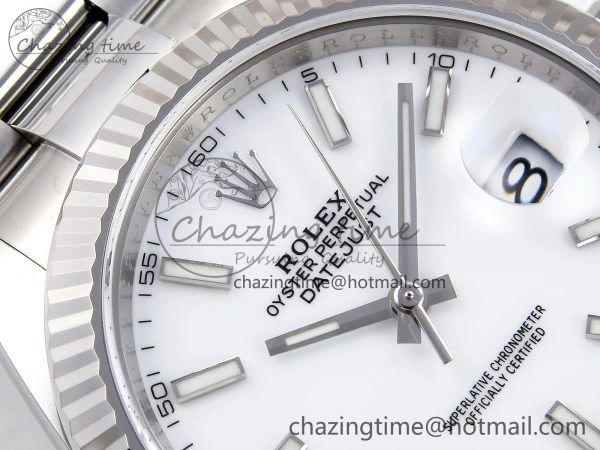 DateJust 41 126334 C+F 1:1 Best Edition 904L Steel White Dial on SS Oyster Bracelet VR3235