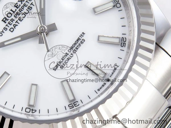 DateJust 41 126334 C+F 1:1 Best Edition 904L Steel White Dial on SS Oyster Bracelet VR3235