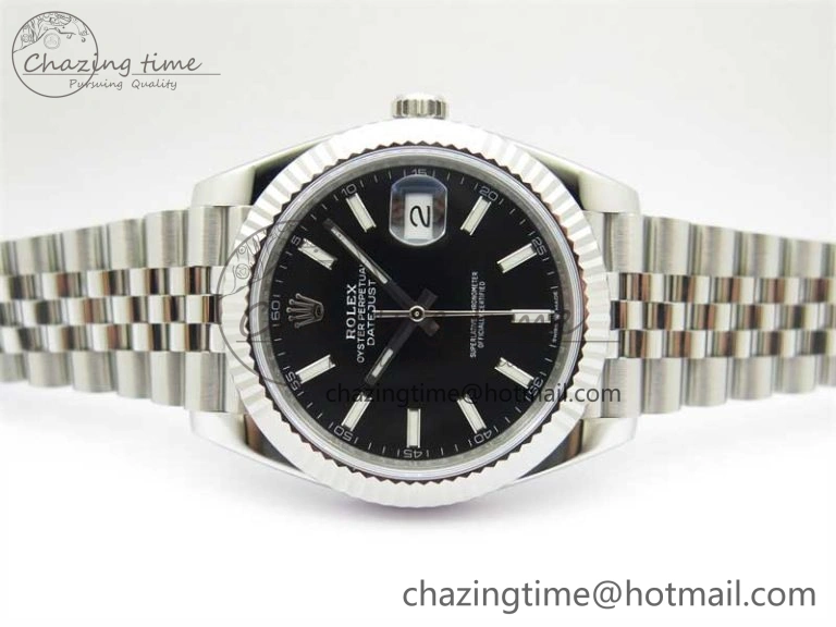 DateJust 41 126334 Clean 1:1 Best Edition 904L Steel Black Stick Dial on Jubilee Bracelet VR3235