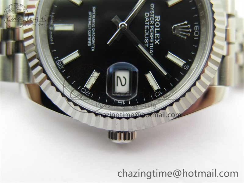 DateJust 41 126334 Clean 1:1 Best Edition 904L Steel Black Stick Dial on Jubilee Bracelet VR3235