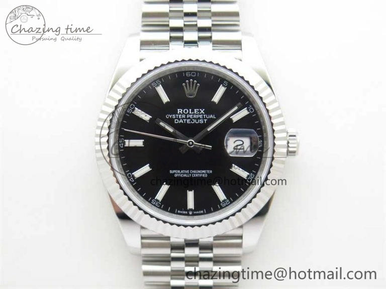 DateJust 41 126334 Clean 1:1 Best Edition 904L Steel Black Stick Dial on Jubilee Bracelet VR3235