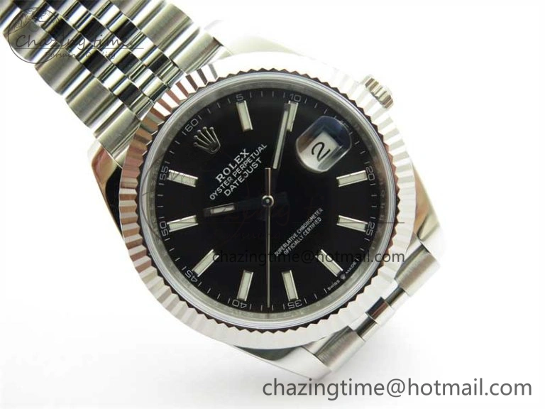 DateJust 41 126334 Clean 1:1 Best Edition 904L Steel Black Stick Dial on Jubilee Bracelet VR3235