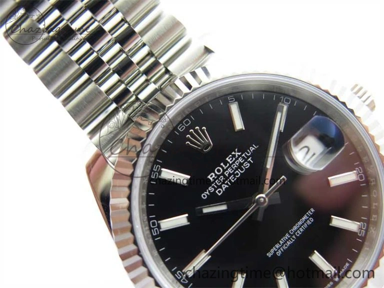 DateJust 41 126334 Clean 1:1 Best Edition 904L Steel Black Stick Dial on Jubilee Bracelet VR3235