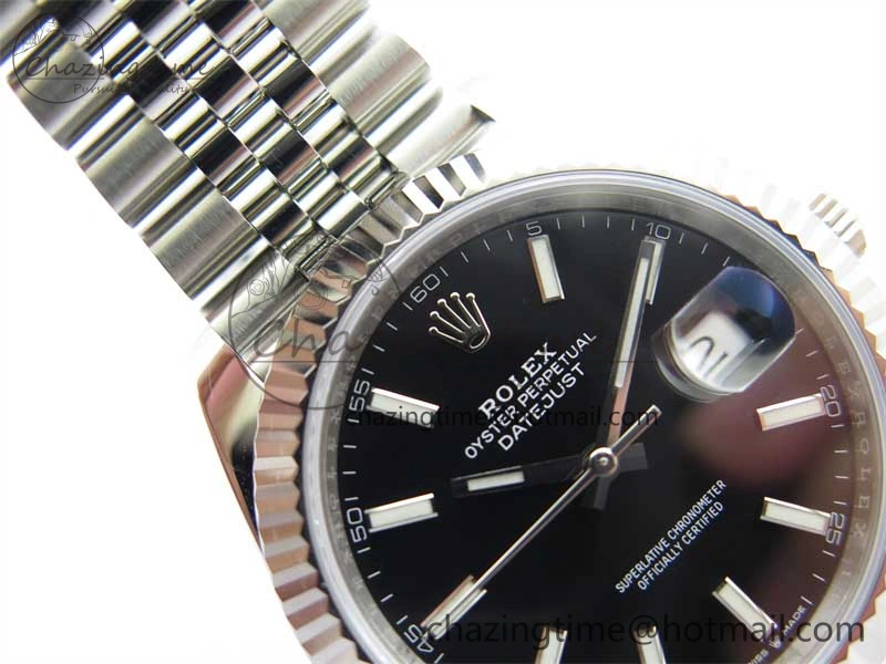 DateJust 41 126334 Clean 1:1 Best Edition 904L Steel Black Stick Dial on Jubilee Bracelet VR3235