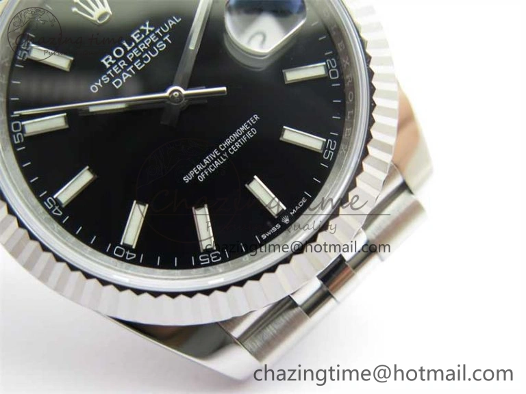 DateJust 41 126334 Clean 1:1 Best Edition 904L Steel Black Stick Dial on Jubilee Bracelet VR3235